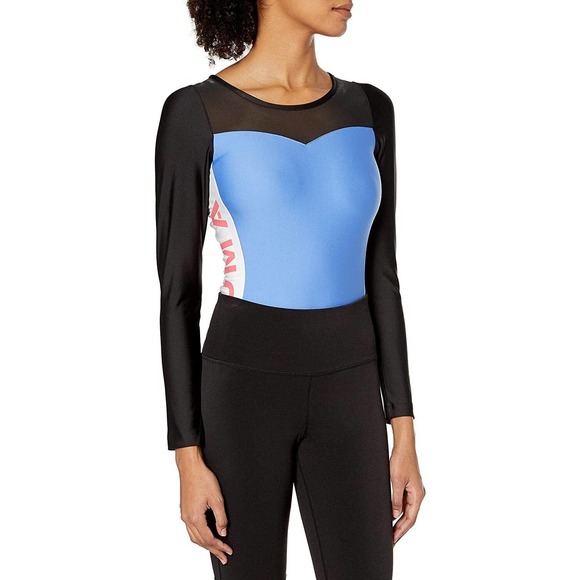 PUMA Bodysuit XTG Long Sleeve Women Black Multicolor Sz XS NEW NWT 456 - Picture 2 of 3